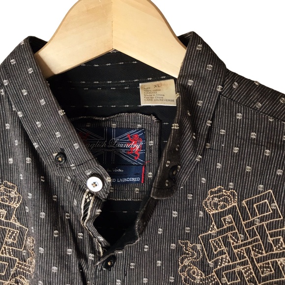 English Laundry x Christopher Wicks Collab Long Sleeve Button Up Handsewn Shirt - Picture 3 of 13